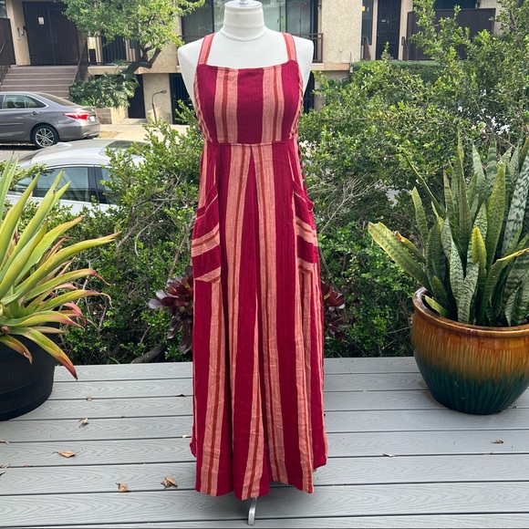 FREE PEOPLE Chante Cotton Crisscross Maxi Dress New With Tags Size Small - Picture 11 of 11